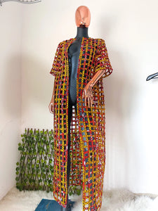 Zee African Print Mesh Kimono