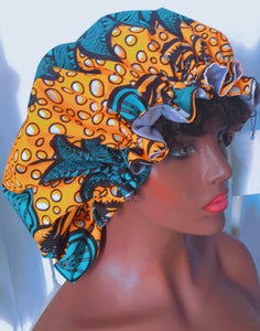 FAYO Ankara Silk Double Layered Reversible Bonnets