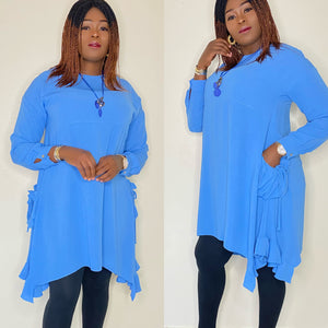 Miami Flow Blue Asymmetrical Dress