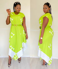 Load image into Gallery viewer, Lucy Plus Size Asymmetrical Green Dress
