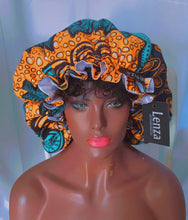 Load image into Gallery viewer, FAYO Ankara Silk Double Layered Reversible Bonnets
