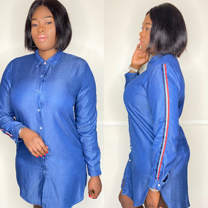 Long Sleeves Denim Shirt Dress