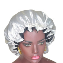 Load image into Gallery viewer, LEYAH Double Layered Reversible Satin Bonnet
