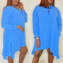 Load image into Gallery viewer, Miami Flow Blue Asymmetrical Dress
