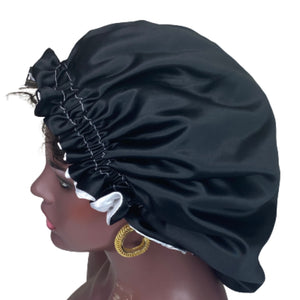 LEYAH Double Layered Reversible Satin Bonnet