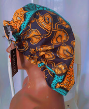 Load image into Gallery viewer, FAYO Ankara Silk Double Layered Reversible Bonnets
