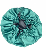 Load image into Gallery viewer, LEYAH Double Layered reversible Satin Bonnet
