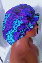 Load image into Gallery viewer, KEMKEM Ankara Silk Double Layered Reversible Bonnet
