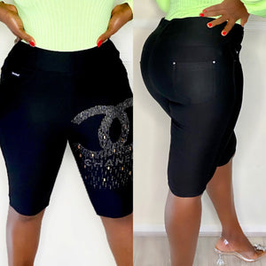 Ava Stoned Thick Knee Length Shorts