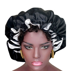 LEYAH Double Layered Reversible Satin Bonnet