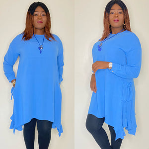 Miami Flow Blue Asymmetrical Dress
